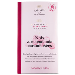 Tablette de chocolat Noix De Macadamia Caramélisées (Lait)