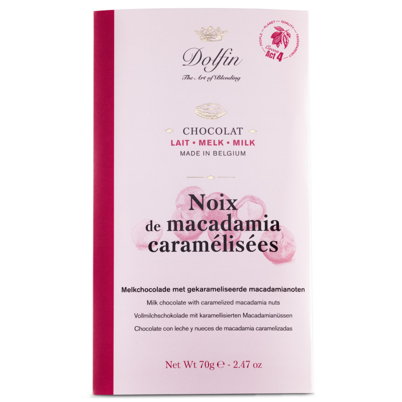 Tablette de chocolat Noix De Macadamia Caramélisées (Lait)