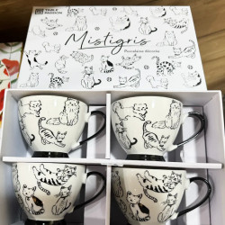 Coffret de 4 tasses "Mistigris"