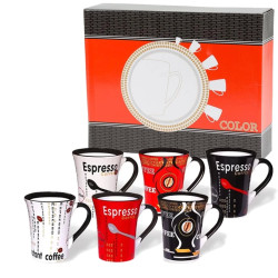 Coffret 6 tasses Color