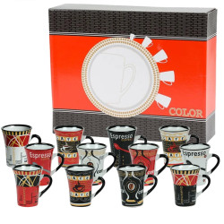 Coffret 12 tasses Color