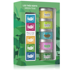 Coffret "Les Thés verts bio" avec une pince à thé