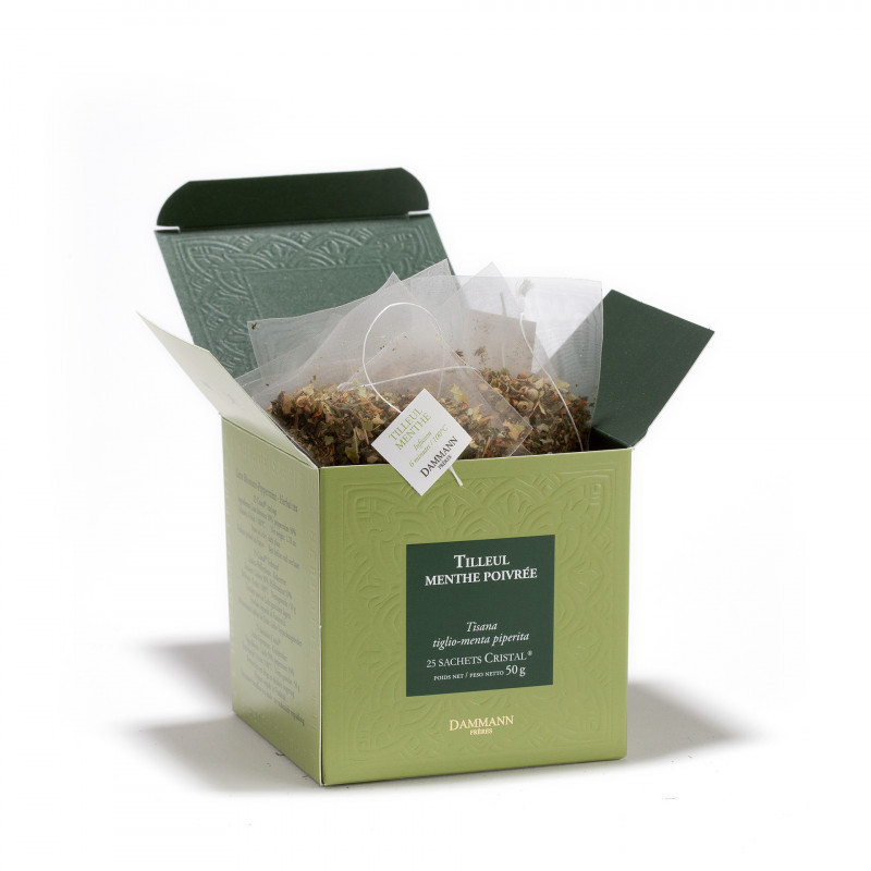 Thé en sachet : Tilleul-menthe poivrée, 25 sachets Cristal® Thé en sachet : Tilleul-menthe poivrée, 25 sachets Cristal®