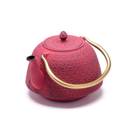 Théière Fonte de Chine "Huashu" rouge 1,3 L