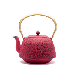 Théière Fonte de Chine "Huashu" rouge 1,3 L