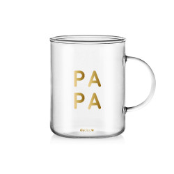 Mug en verre "Papa" Or